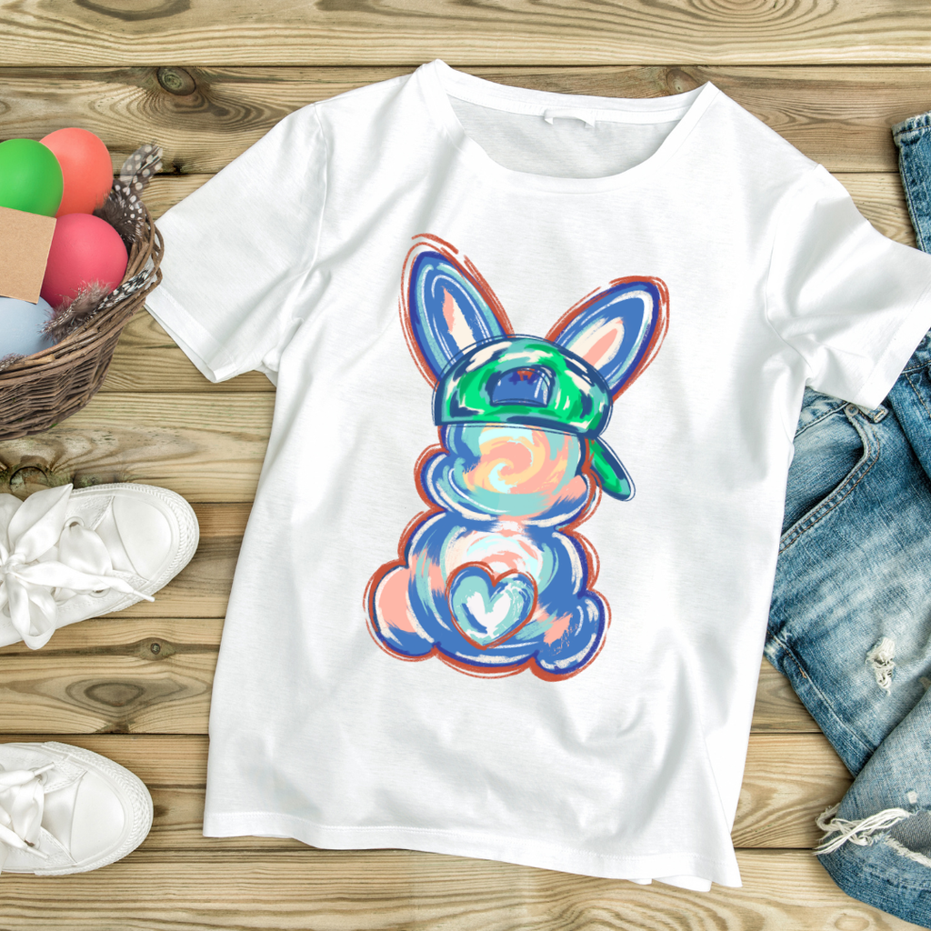 Watercolor Blue Bunny