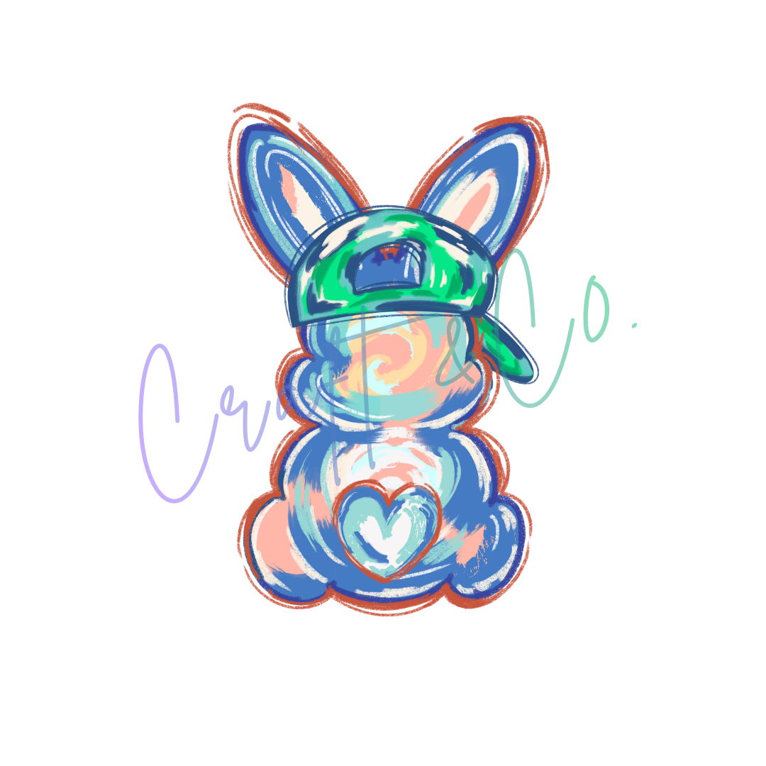 Watercolor Blue Bunny